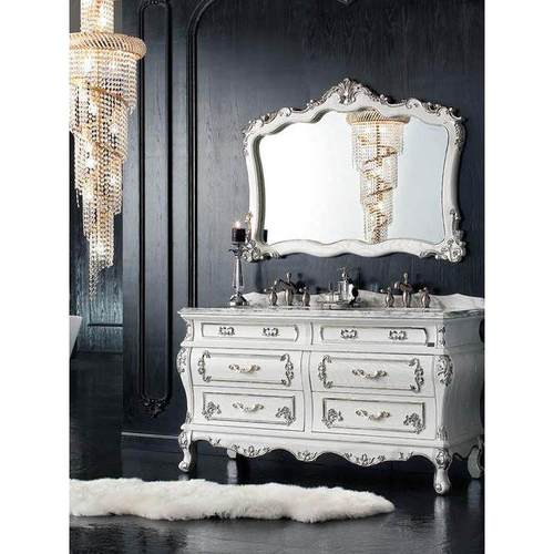 新款欧式浴室柜落地式红橡木实木双盆洗手台洗脸盆卫浴柜组合法式 - 图3