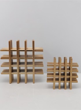 现代创意金属几何井字格摆件卧室客厅玄关样板房电视柜家居饰饰品
