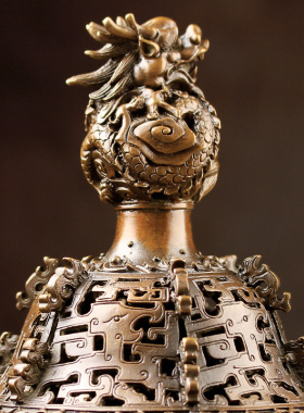 三足鼎炉纯铜香炉家用室内仿古大号特大号香薰炉盘香炉檀沉香摆件