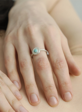 LOOM Ripple漾绿发晶黄蜜蜡绿松石白月光925银戒指四色小众设计