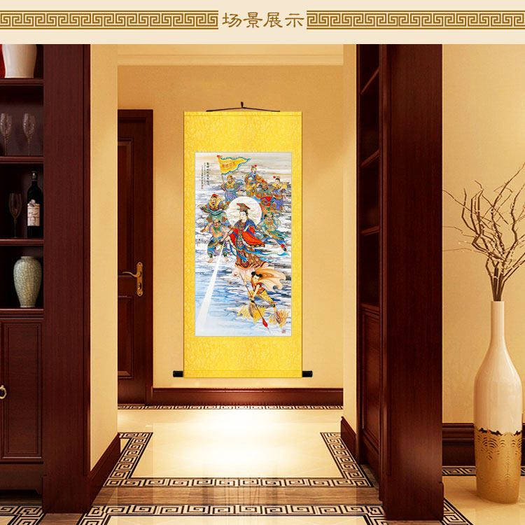 妈祖出巡护国佑民图 圣母助水图画像 天妃海神丝绸画卷轴挂画定制,淘宝优惠券,粉丝福利购,淘宝优惠卷