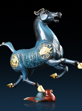 彩铜马摆件马踏飞燕铜工艺品马到成功家居办公室摆设开业乔迁礼品