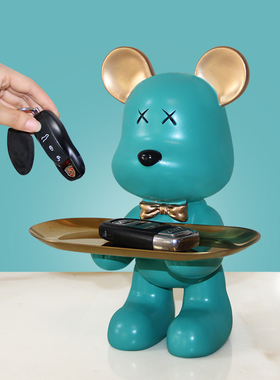 网红妖娆猫托盘北欧玄关钥匙收纳摆件创意客厅桌面装饰品乔迁礼物