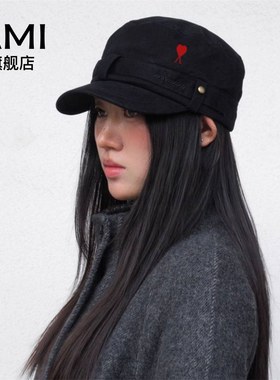 AMI女装韩系百搭显脸小平顶帽女帽鸭舌平顶帽日常复古女款新款