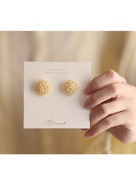 鸟与胡子暖色系手工串p珠简约文艺日系小众设计感可调节女戒指耳