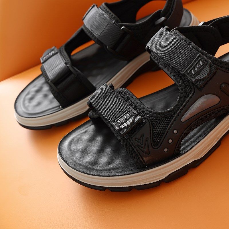 口碑佳作!Q弹鞋底!外贸男士夏季时尚百搭运动凉鞋魔术贴沙滩鞋,淘宝优惠券,粉丝福利购,淘宝优惠卷