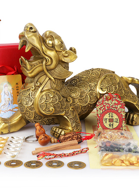 铜貔貅摆件一对纯铜大号风水招财工艺品客厅家居饰品Y店铺开业礼