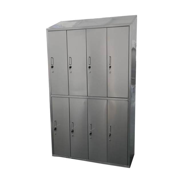 304 stainless steel slanted top wardrobe multi-door lockable employee storage factory dust-free workshop clean cabinet storage cabinet
