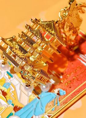 南昌文创滕王阁宫灯金属冰箱贴