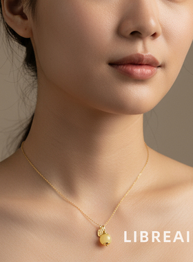 轻奢复古金色蜜蜡纯银锁骨链