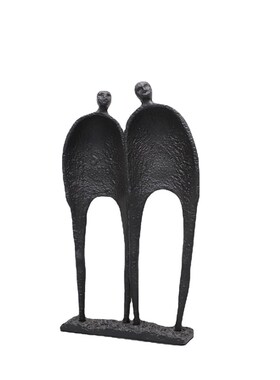 新中式铸铁双人组m人物摆件样板房售楼部卧室书房桌面玄关软装饰