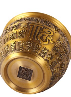 百福聚宝盆浮雕百福缸摆件  厂家