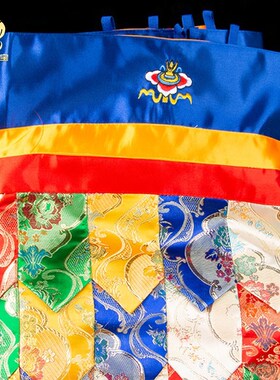 藏式帷幔加长款藏族刺绣八吉祥挂饰F蒙古包装饰品家用五色墙围普