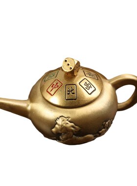 黄铜把把壶转转马拉元宝手把件解压神器公司办公室桌面摆件把把壶
