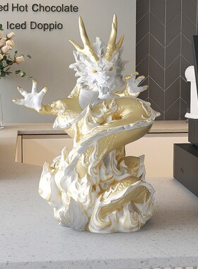 轻奢生肖盘龙摆件客厅办公室中式装饰品博古架书柜玄关工艺品礼品