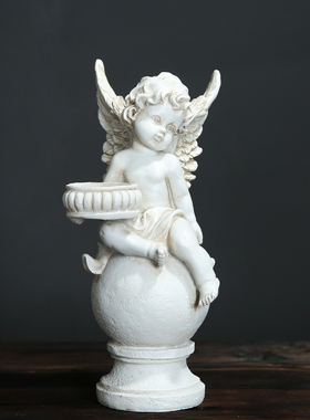 天使烛台摆件家居家居电视柜酒柜玄关装饰品欧式罗马柱天使工艺品