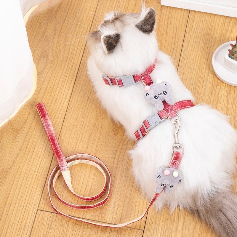猫咪牵引绳遛猫绳布偶蓝猫防挣脱胸背猫咪外出专用狗狗宠物用品,淘宝优惠券,粉丝福利购,淘宝优惠卷