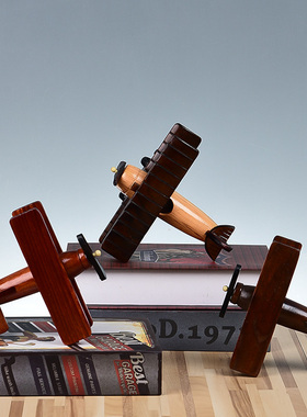 复古实木飞机模型摆件创意玄关客厅酒柜装饰品儿童房摆设生日礼品