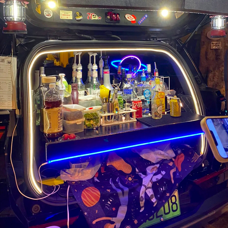 后备箱集市氛围灯装饰摊位摆摊夜市地摊布置led灯带充电USB灯条 - 图1