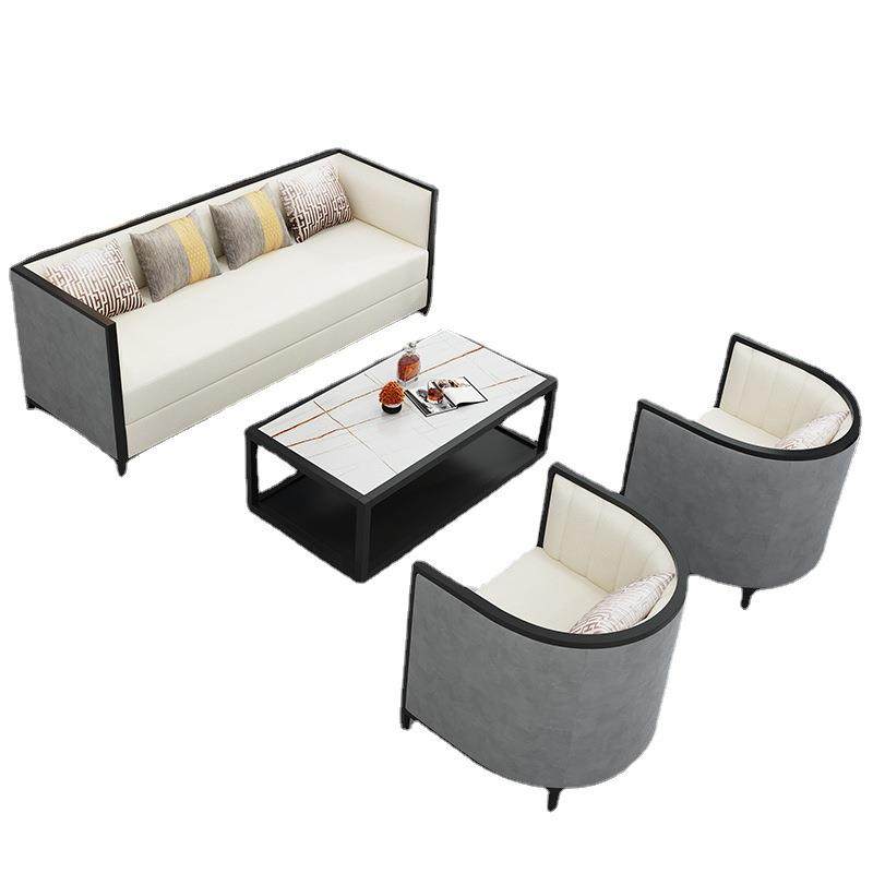 售楼处商务会客简约岩板接待洽谈桌椅组合休闲圆桌谈判小圆桌商用,淘宝优惠券,粉丝福利购,淘宝优惠卷