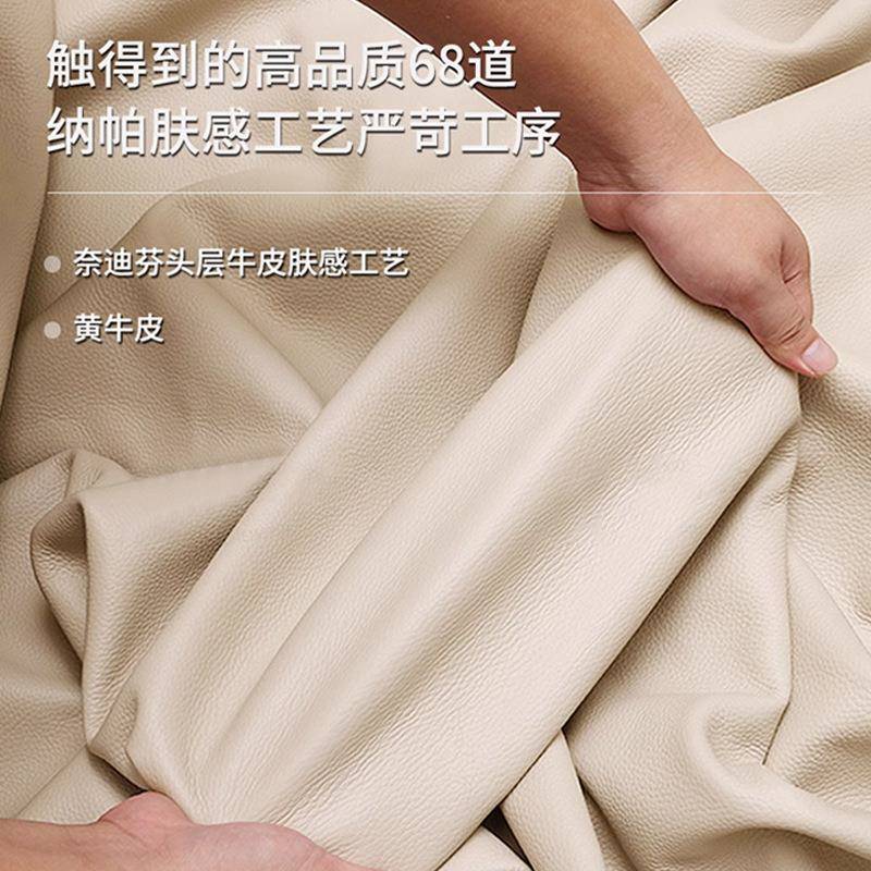 真皮云朵床现代简约高端大气主卧大床轻奢1米8双人床复古黑色床 - 图2