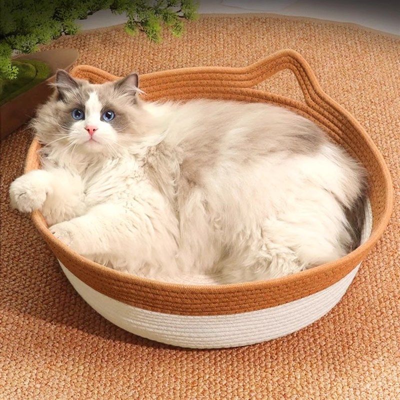 粗麻藤编猫窝四季通用夏天编织猫咪用品睡觉用垫子狗窝夏季宠物床,淘宝优惠券,粉丝福利购,淘宝优惠卷