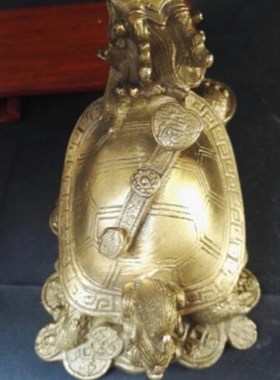 金钱如意龟龙龟铜玄关摆件招财镇宅办公室书房桌客厅风水厕所对门