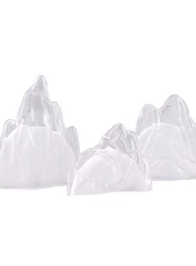 现代简约山形水晶玻璃彩色三件套摆件家居样板房客厅北欧装饰品