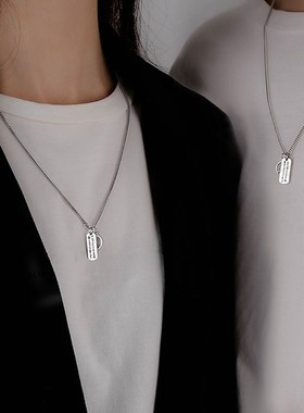 海誓山盟情侣项链一对高级轻奢吊坠2023年新款小众设计感礼物冷淡