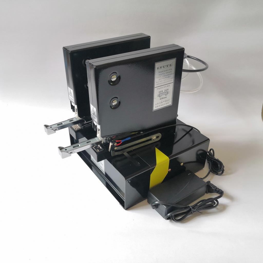 Double-head pneumatic chuck hanging tag bubble shell automatic stapler