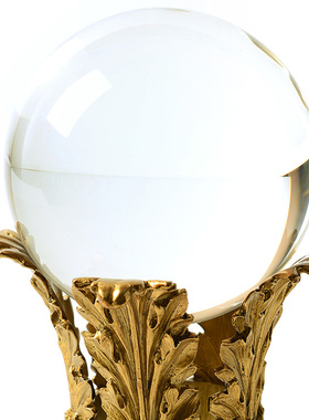 欧式美式水晶配铜水晶球软装饰品摆设品 别墅客厅玄关奢华摆件