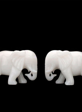 天然玉石大象家居饰品摆件客厅玄关办公室装饰开业乔迁新居礼品