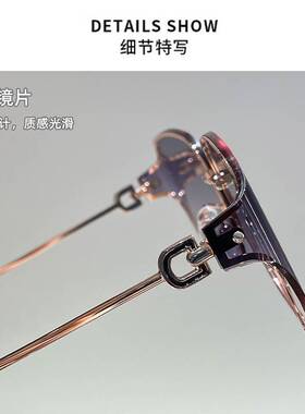 2025新款曲面墨镜女士素颜时尚太阳镜气质防紫外线简约轻奢眼镜