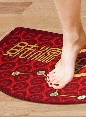 灵机生活馆财开门地毯防滑入户门吸水家用客厅厨房创意个性门垫