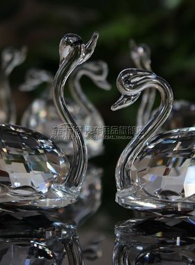 手机店眼镜珠宝水晶天鹅柜台装饰品摆件创意婚庆拍摄道具小摆件