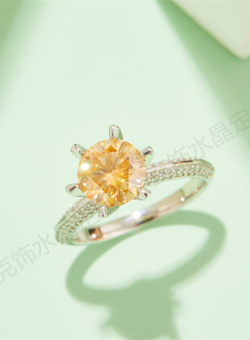 半壁江山S925银莫桑钻戒指3克拉