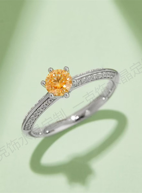 半壁江山S925银莫桑钻戒指女50分