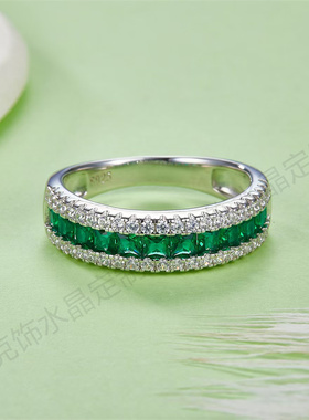 S925纯银彩宝戒指女轻奢小众宝石