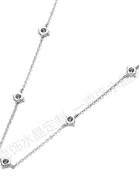 S925纯银莫桑钻满天星60分项链女