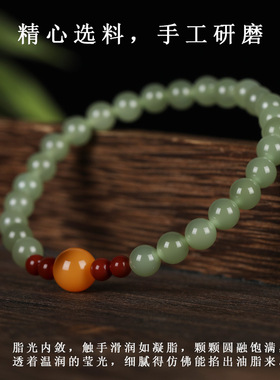原创2025年国风和田玉蜜蜡手串手
