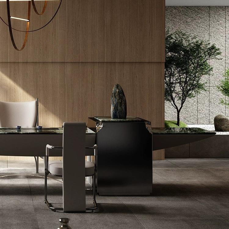 蓝翡翠奢石茶桌简约现代大户型别墅高端亚克力航母茶台架一帆风顺 - 图2