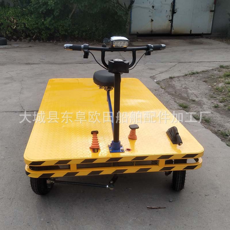 电动平板车双梁大功率手推车拉货平板车电动搬运货车电动平板车 - 图0