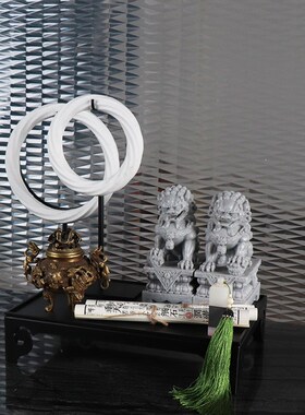 新中式创意玄关摆台组合软装搭配摆件客厅餐边柜酒店样板房展示品