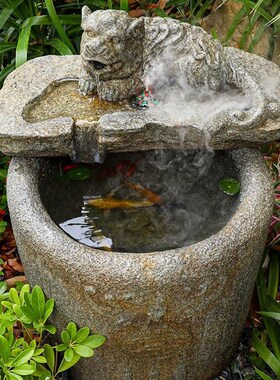 桂知兰流水生台摆件循环水业庭院花开园阳鱼池造景财室外喷泉送礼