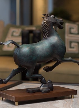 铜之美 马踏飞燕摆件铜马 马到成功铜工艺品客厅玄关酒柜装饰品