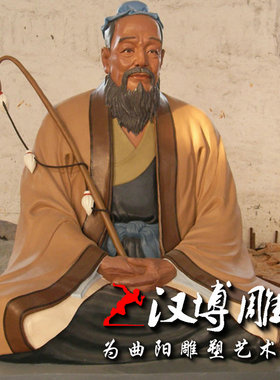 玻璃钢彩绘古代人物雕塑景观园林历史名人塑像彩绘师史人物定制做