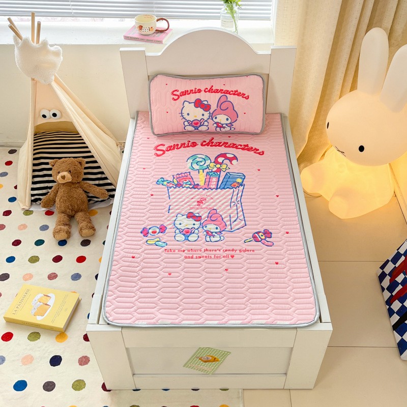 萌森鸭婴儿乳胶冰丝凉席宝宝儿童幼儿园午休枕芯乳胶垫枕套三件套