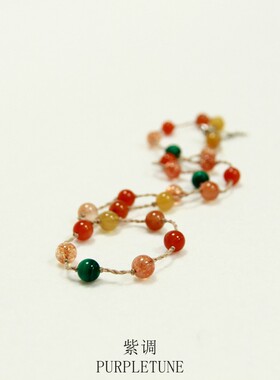 彩色多巴胺风项链度假风藏式风