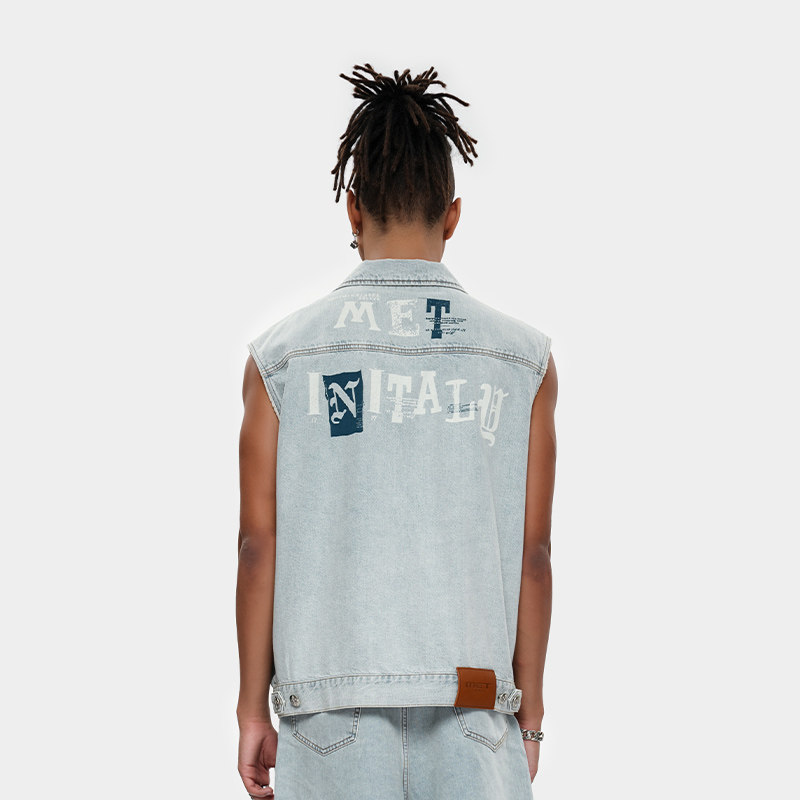 MET initaly麦特复古做旧水洗牛仔背心休闲百搭上衣男夏季新款,淘宝优惠券,粉丝福利购,淘宝优惠卷