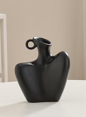 高级感创意人体造型艺术陶瓷花瓶客厅花器家居装饰品锁骨女神花瓶